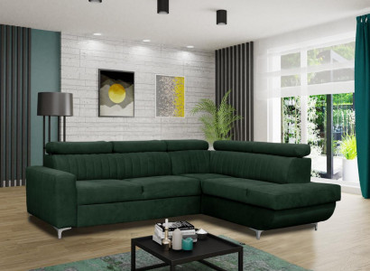 Sofas L-shape Textile Couch Corner Seat Sofa Living Room Modern Green Couch Furniture